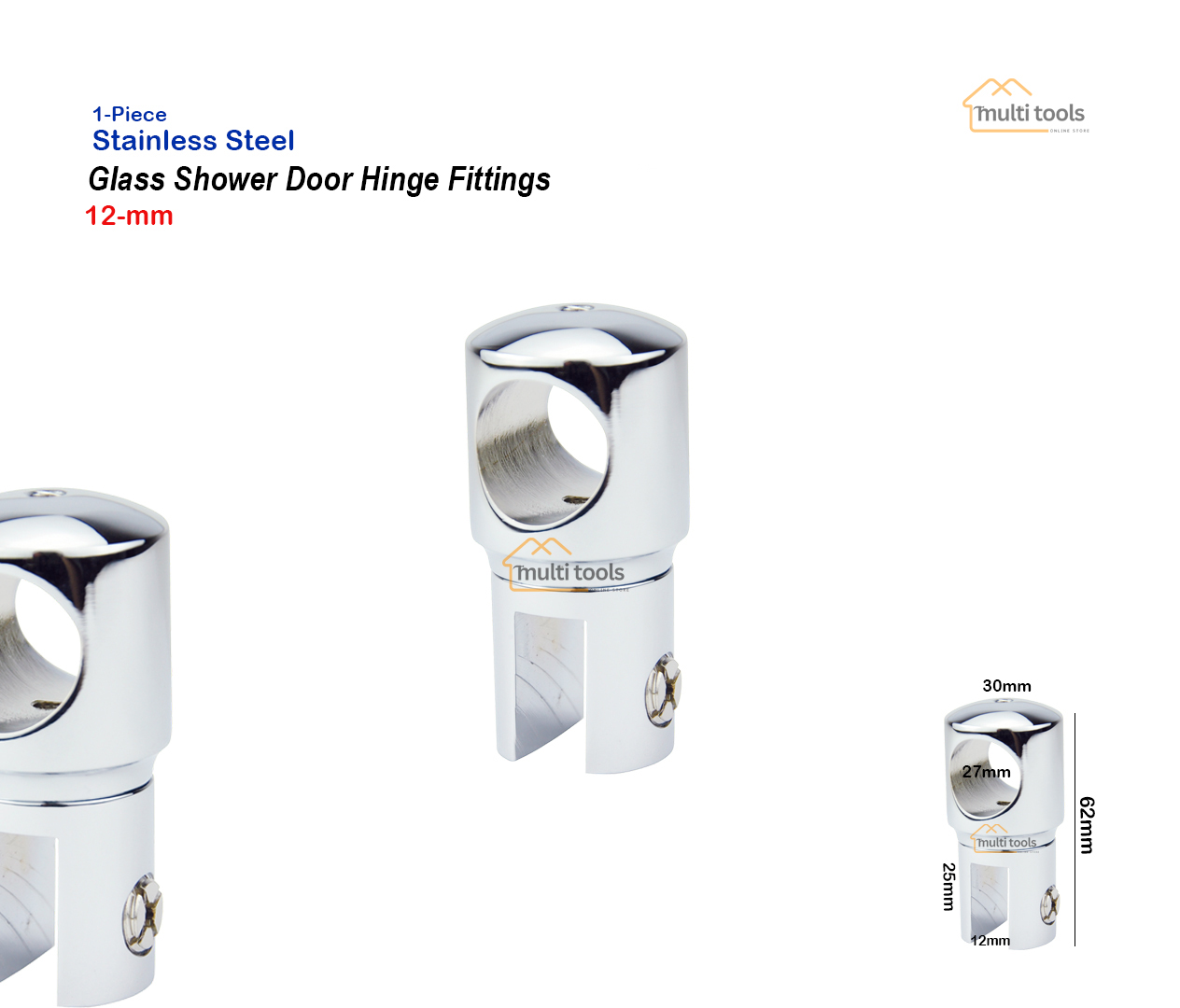 Glass Shower Sliding Door Connector Fittings (12mm)